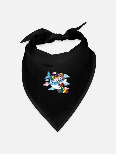 Trans Pride Shark CSD Einhorn LGBTQ - Bandana Dreieckstuch - Schwarz