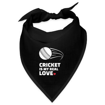 Ich Liebe Cricket Für Alle Cricketspieler - Bandana Dreieckstuch - Schwarz - Vorne