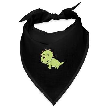 Dinosaurier triceratops Comic - Bandana Dreieckstuch - Schwarz - Vorne