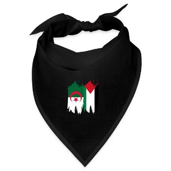 Algerien & Palästina - Bandana Dreieckstuch - Schwarz - Vorne