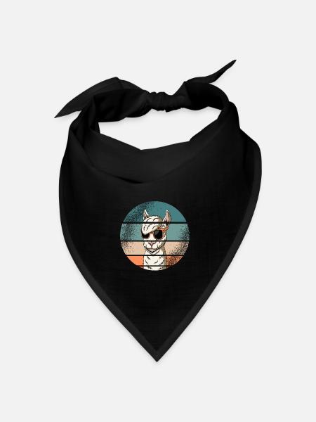 Lama Alpaka Tiere Retro Vintage Geschenkidee - Bandana Dreieckstuch - Schwarz