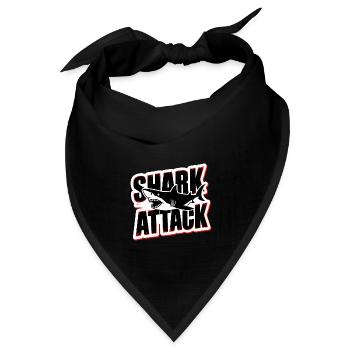 Hai Shark Attack Meeresliebhaber - Bandana Dreieckstuch - Schwarz - Vorne