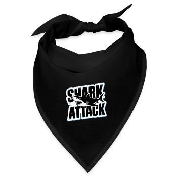 Hai Shark Attack Meeresliebhaber - Bandana Dreieckstuch - Schwarz - Vorne