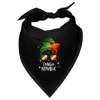 Kongo Republik - Bandana Dreieckstuch - Schwarz - Vorne