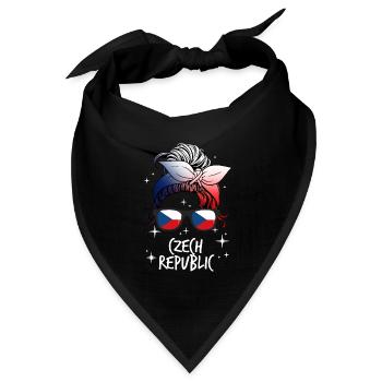 Tschechische Republik - Bandana Dreieckstuch - Schwarz - Vorne