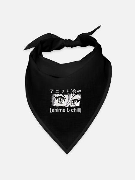 Anime & Chill Kanji - Bandana Dreieckstuch - Schwarz