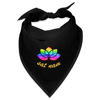 sat nam mit lotus regenbogen - Bandana Dreieckstuch - Schwarz - Vorne