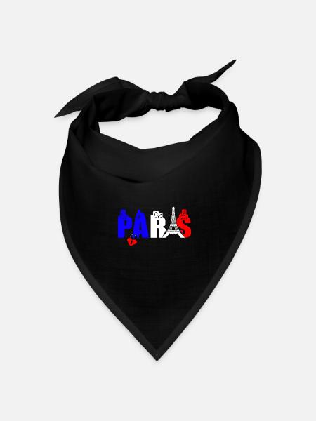 Paris Frankreich cava? Eifelturm - Bandana Dreieckstuch - Schwarz