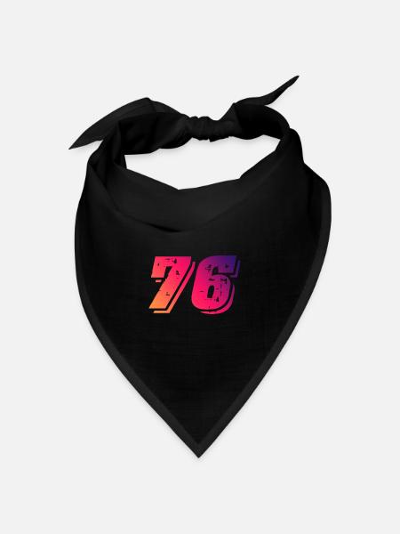 76 Zahl Symbol - Bandana Dreieckstuch - Schwarz