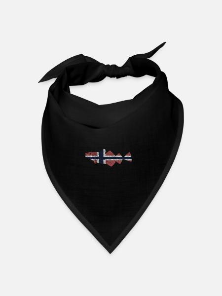 Angeln Norwegen - Bandana Dreieckstuch - Schwarz