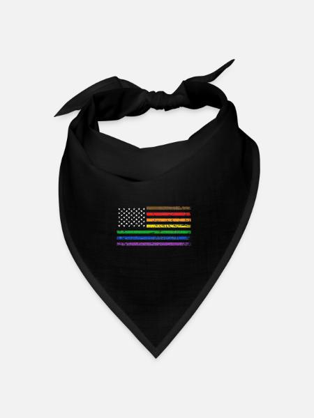 USA Pride-Flagge - Bandana Dreieckstuch - Schwarz