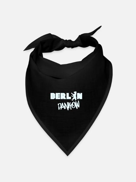 Berlin Pankow Schriftzug Grafitti Souvenir Bezirk - Bandana Dreieckstuch - Schwarz
