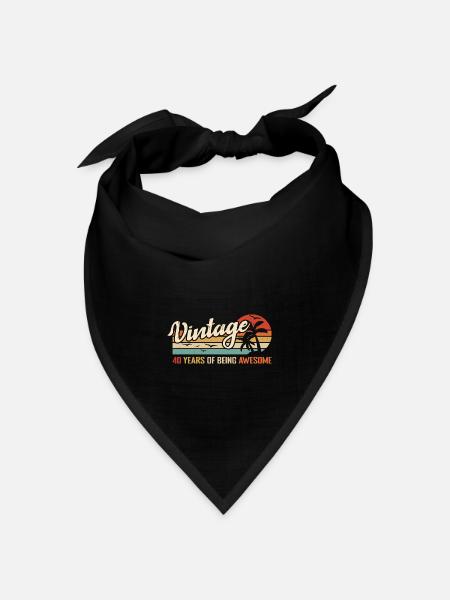 40 Jahre Retro Vintage Geburtstagsgeschenk 40 Jahre - Bandana Dreieckstuch - Schwarz