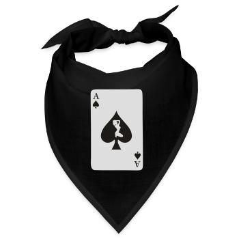 Karte Ace of Spade mit sexy Mädchen - Bandana Dreieckstuch - Schwarz - Vorne