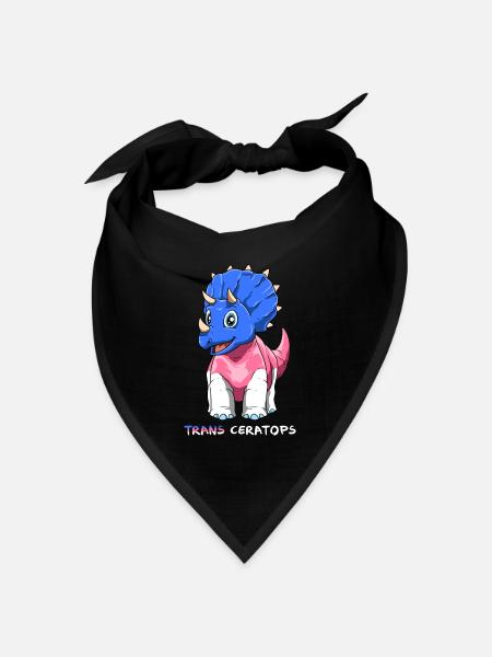 Lustiges Transgender Dinosaurier Geschenk - Bandana Dreieckstuch - Schwarz