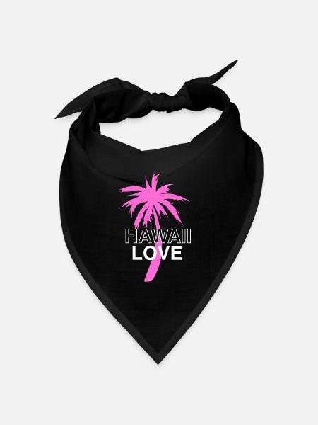 Hawaii - Bandana Dreieckstuch - Schwarz