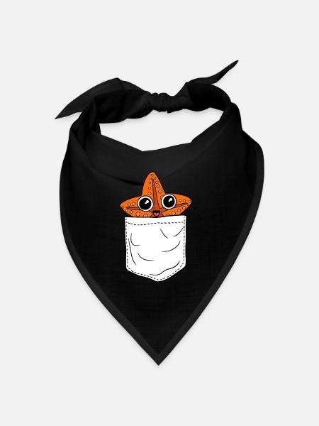 Seestern - Bandana Dreieckstuch - Schwarz
