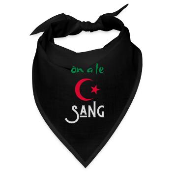 wir haben Blut Algerien - Bandana Dreieckstuch - Schwarz - Vorne