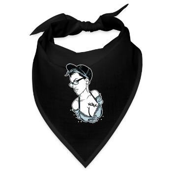 Nerle // Woman // Illustration - Bandana Dreieckstuch - Schwarz - Vorne