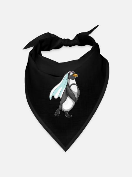 Pinguin Braut Schleier Hochzeit - Bandana Dreieckstuch - Schwarz