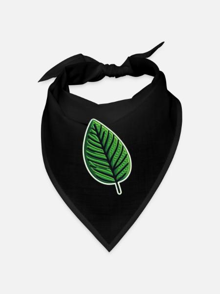 Grünes Blatt Patch - Bandana Dreieckstuch - Schwarz