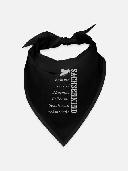 Sachsenkind - Sächsische Worte - Sachsen - Dialekt - Bandana Dreieckstuch - Schwarz