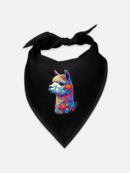 Alpaka - Bandana Dreieckstuch - Schwarz
