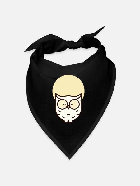Minimalistische Eule – Schlicht & Elegant - Bandana Dreieckstuch - Schwarz