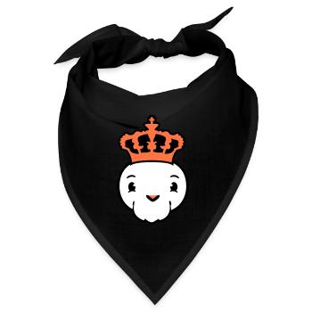 Vogel König Krone Herrscher Bart Alt Königreich - Bandana Dreieckstuch - Schwarz - Vorne