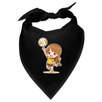 Kleine Volleyballspielerin - Bandana Dreieckstuch - Schwarz - Vorne