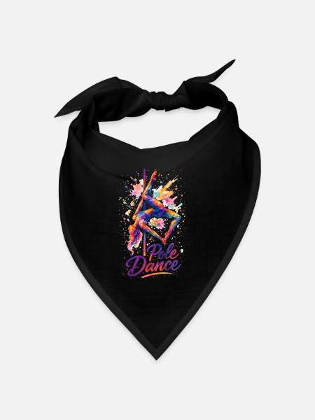 Pole Dance Poledancerin Aquarell bunt Geschenk - Bandana Dreieckstuch - Schwarz