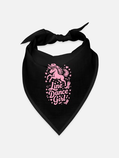 Line Dance Girl Unicorn Cowboyhut & Cowboystiefel - Bandana Dreieckstuch - Schwarz