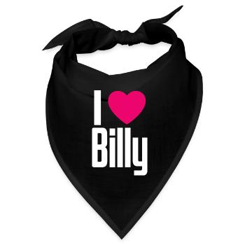 I Love Billy Pinkes Herz Ich liebe Billy - Bandana Dreieckstuch - Schwarz - Vorne