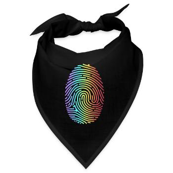 Bunter Regenbogen Fingerabdruck - Bandana Dreieckstuch - Schwarz - Vorne