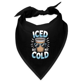Iced But Not Cold Eiskaffee Spruch Sommer - Bandana Dreieckstuch - Schwarz - Vorne