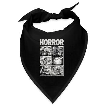 Horror Comic mit klassischen Monstern - Bandana Dreieckstuch - Schwarz - Vorne