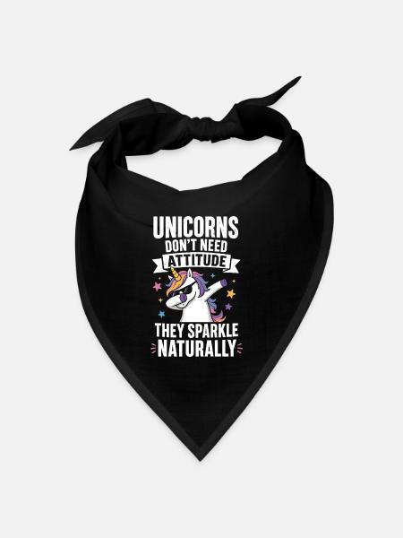 Unicorns Don’t Need Attitude – Dabbing Einhorn - Bandana Dreieckstuch - Schwarz