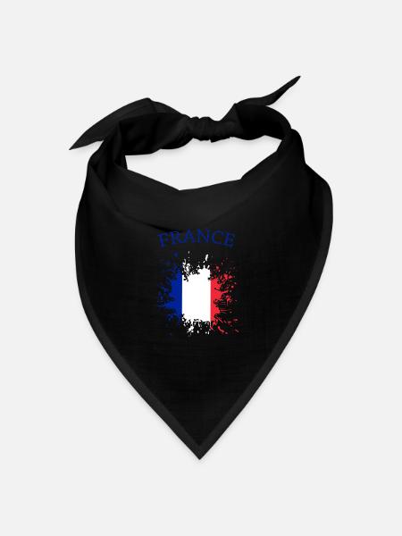 Frankreich france french French - Bandana Dreieckstuch - Schwarz