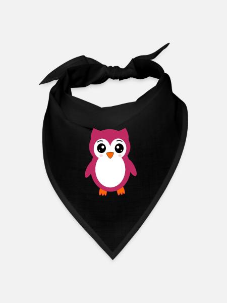 süßes kawaii Eulen T-shirt Geschenk - Bandana Dreieckstuch - Schwarz