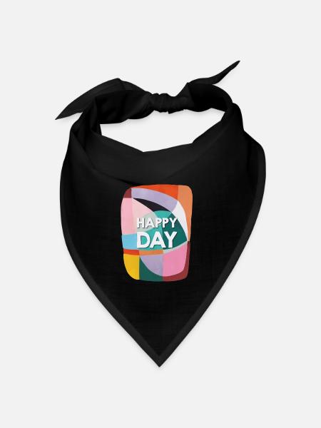 GLÜCKLICHER TAG - Bandana Dreieckstuch - Schwarz