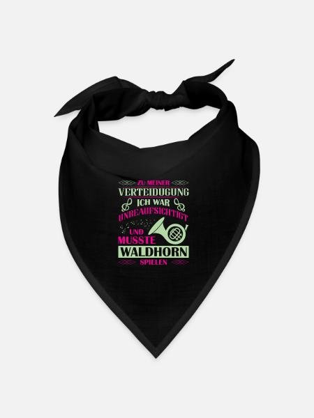 Waldhorn Waldhornspieler Hornist - Bandana Dreieckstuch - Schwarz