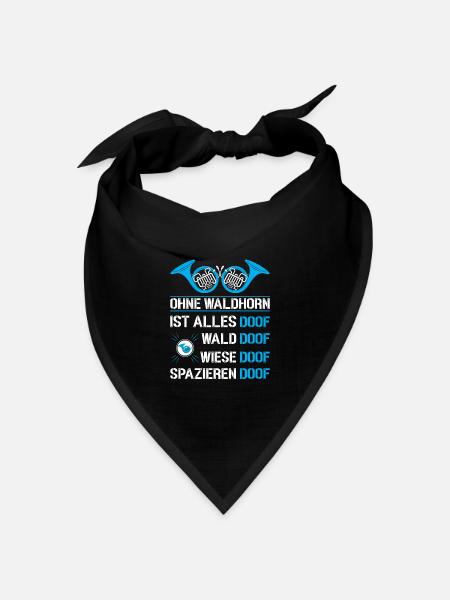 Waldhorn Waldhornspieler Hornist - Bandana Dreieckstuch - Schwarz