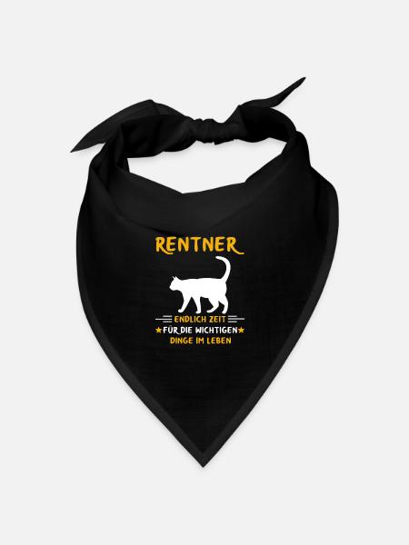 Rentner Rente Rentenbeginn Katze Katzenbesitzer - Bandana Dreieckstuch - Schwarz