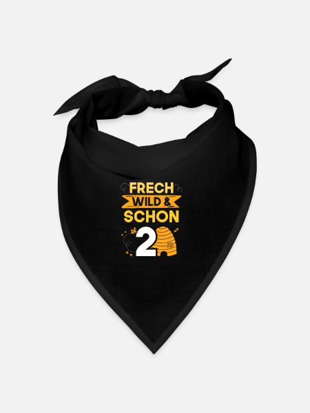 2 Jahre Geburtstag Junge Mädchen Imker Biene - Bandana Dreieckstuch - Schwarz