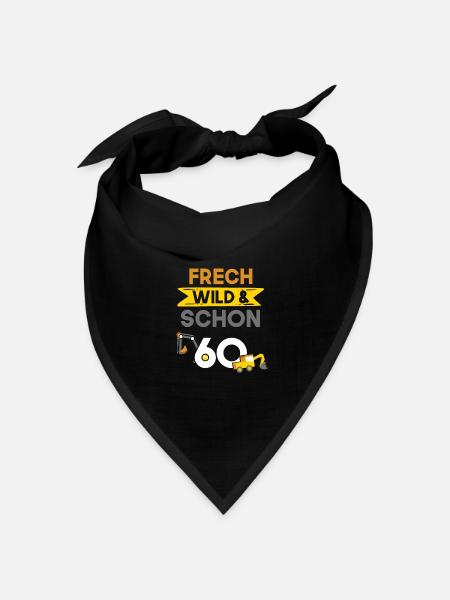 Geschenk 60 Jahre Geburtstag Bagger - Bandana Dreieckstuch - Schwarz