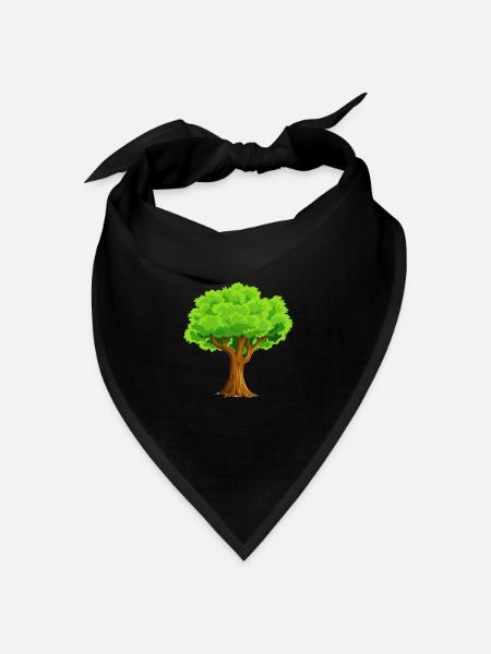 Baum - Bandana Dreieckstuch - Schwarz