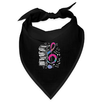 Pianist Piano Geschenk Musik Tastatur - Bandana Dreieckstuch - Schwarz - Vorne