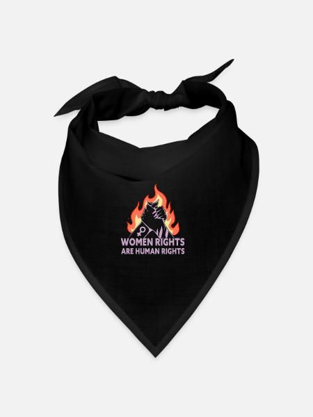 Women Rights Are Human Rights Feminist - Bandana Dreieckstuch - Schwarz
