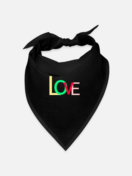 Love - Bandana Dreieckstuch - Schwarz