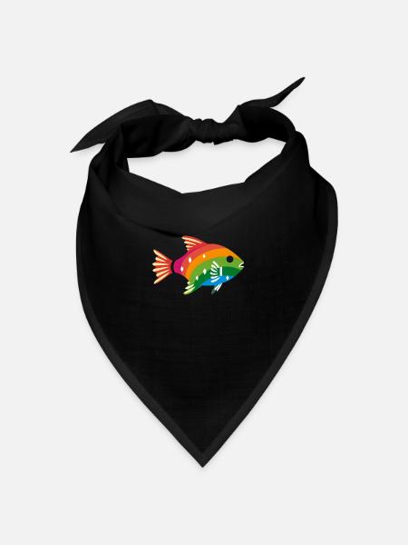 LGBTQIA+ Fisch - Bandana Dreieckstuch - Schwarz